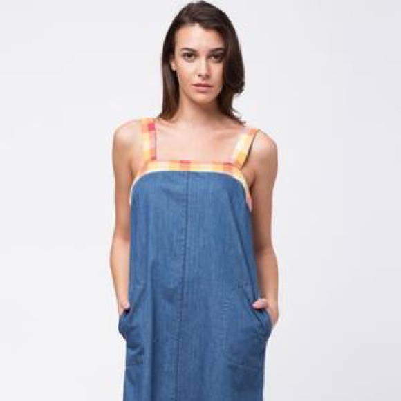 [NWT] ANTHRO Denim Shift Dress - Picture 2 of 6
